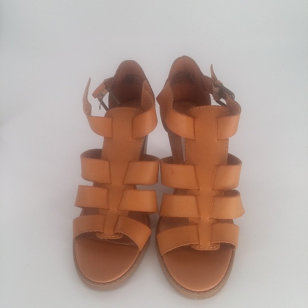 New Edition Tan Open Toed Buckled Shoes Sizes Various